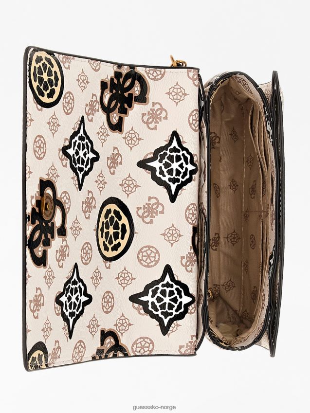 Guess abey 4g peony logo mini crossbody krem krem unisex F0LJ805171