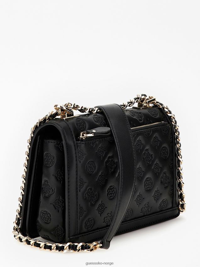 Guess abey mini crossbody med preget logo svart unisex F0LJ805017