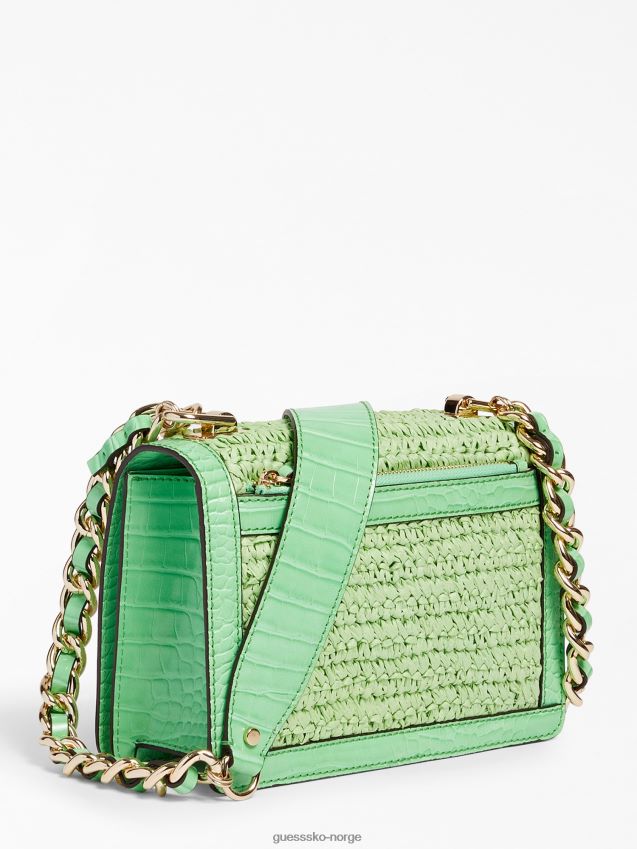 Guess abey raffia mini crossbody bag grønn grønn unisex F0LJ803880