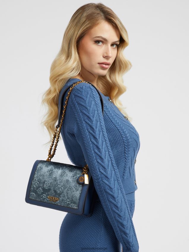 Guess abey velvet crossbody lyseblå lyse blå unisex F0LJ805293