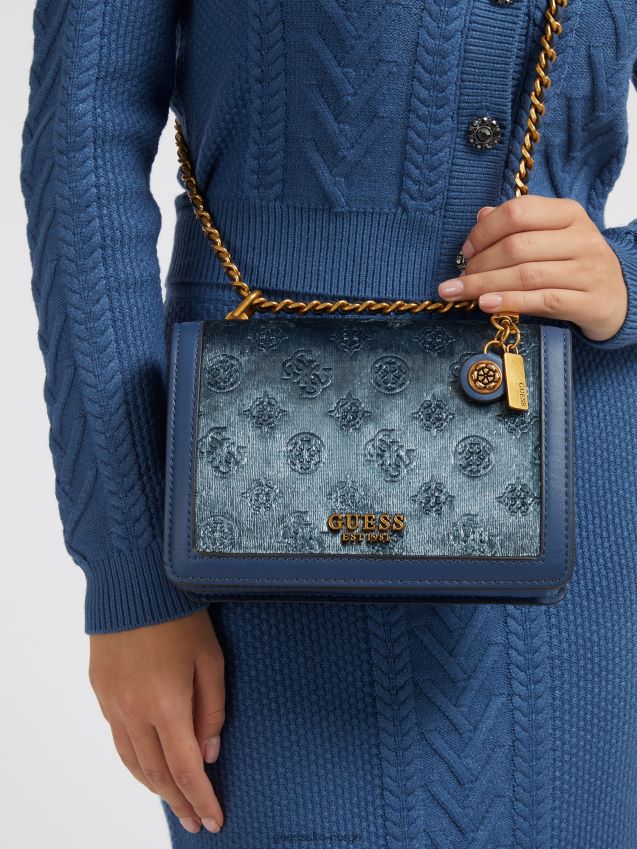 Guess abey velvet crossbody lyseblå lyse blå unisex F0LJ805293