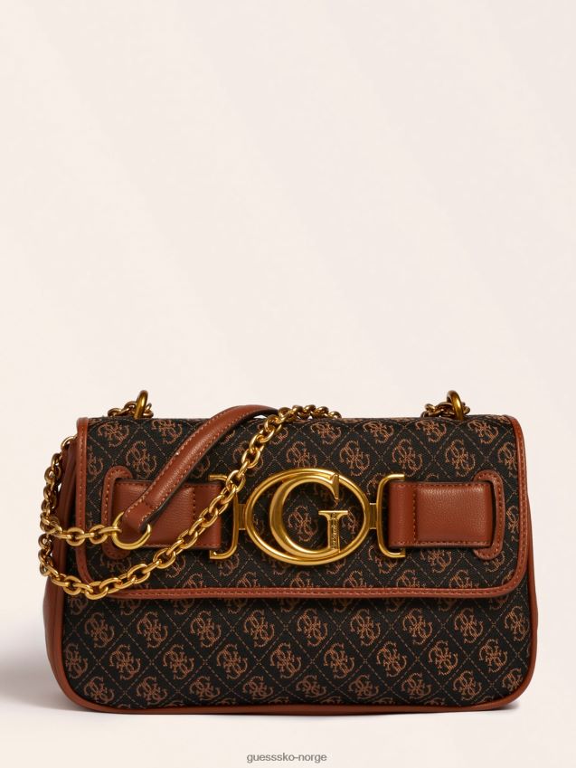 Guess aileen 4g logo crossbody bag mørk brun mørkebrun unisex F0LJ803483