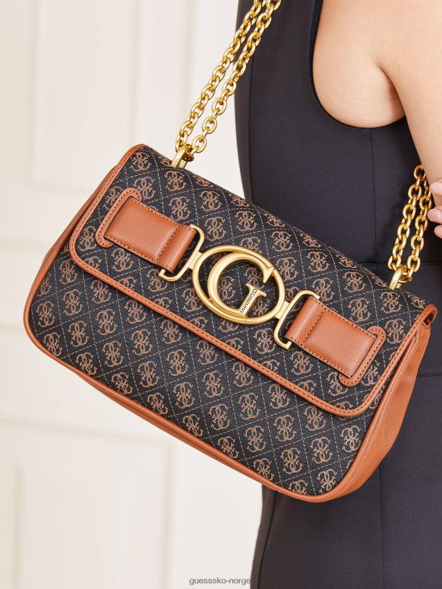 Guess aileen 4g logo crossbody bag mørk brun mørkebrun unisex F0LJ803483