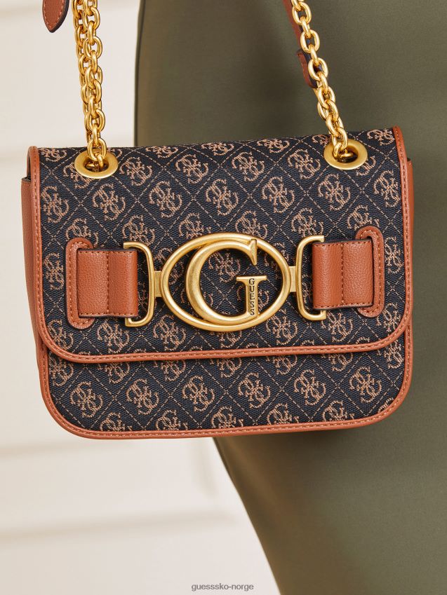 Guess aileen 4g logo crossbody bag mørk brun mørkebrun unisex F0LJ804946