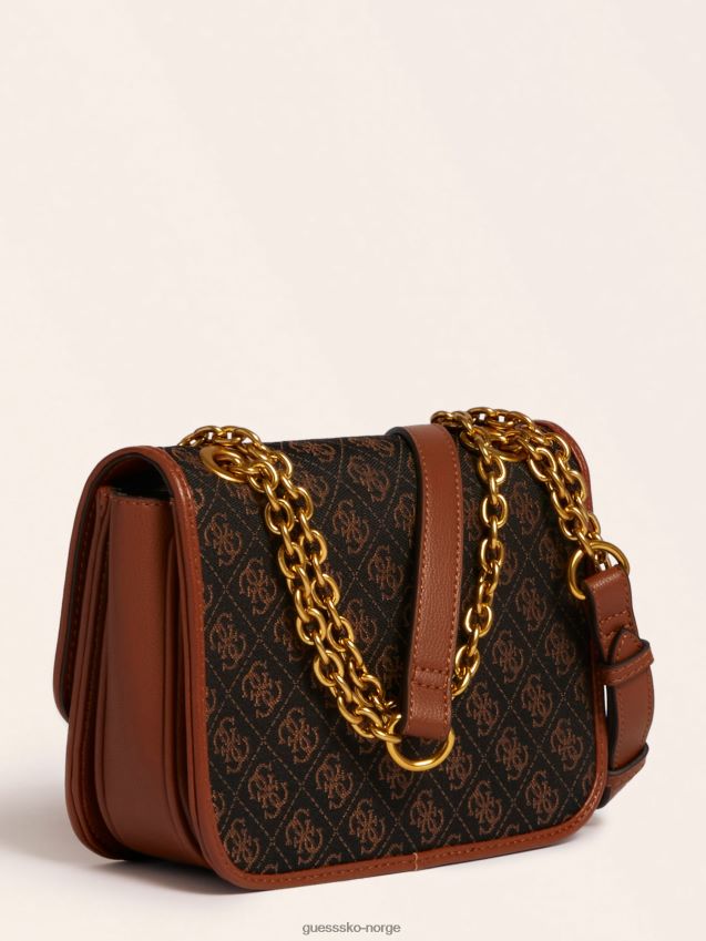 Guess aileen 4g logo crossbody bag mørk brun mørkebrun unisex F0LJ804946