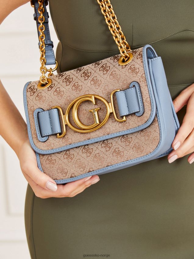 Guess aileen 4g-logo crossbody-veske blå blå unisex F0LJ805357