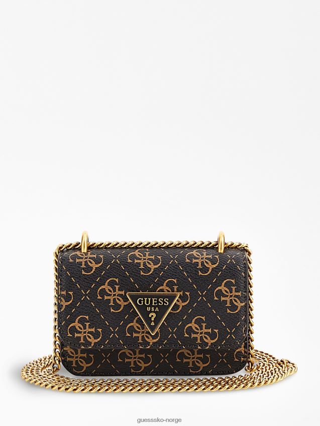 Guess alexie 4g logo micro crossbody bag brun brun unisex F0LJ803489