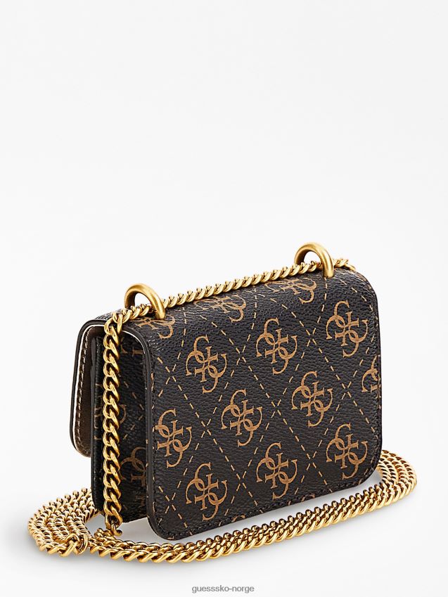 Guess alexie 4g logo micro crossbody bag brun brun unisex F0LJ803489