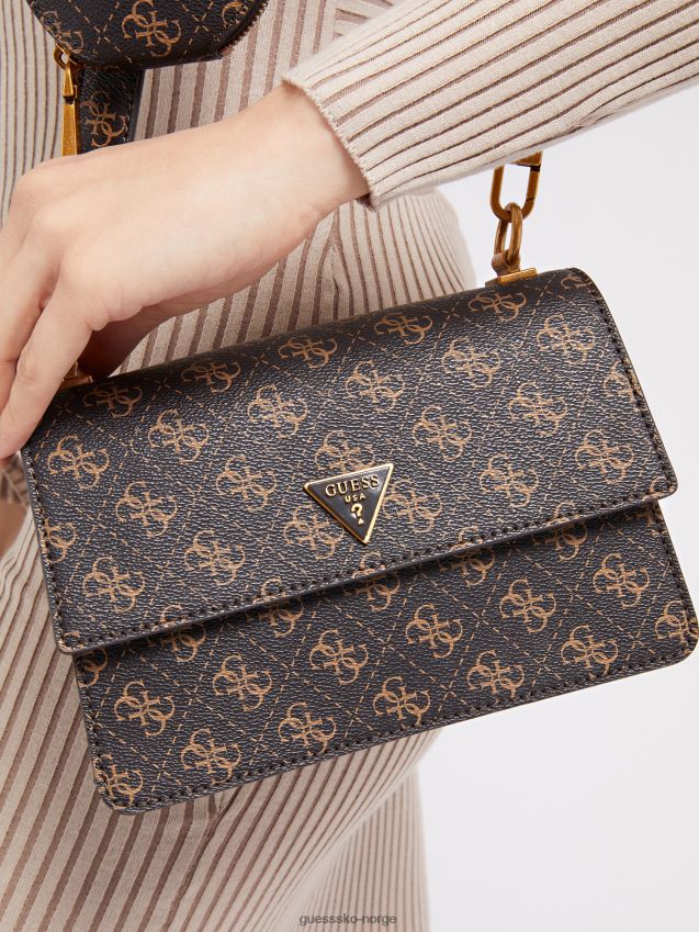 Guess alexie 4g logo mini crossbody bag brun brun unisex F0LJ805044