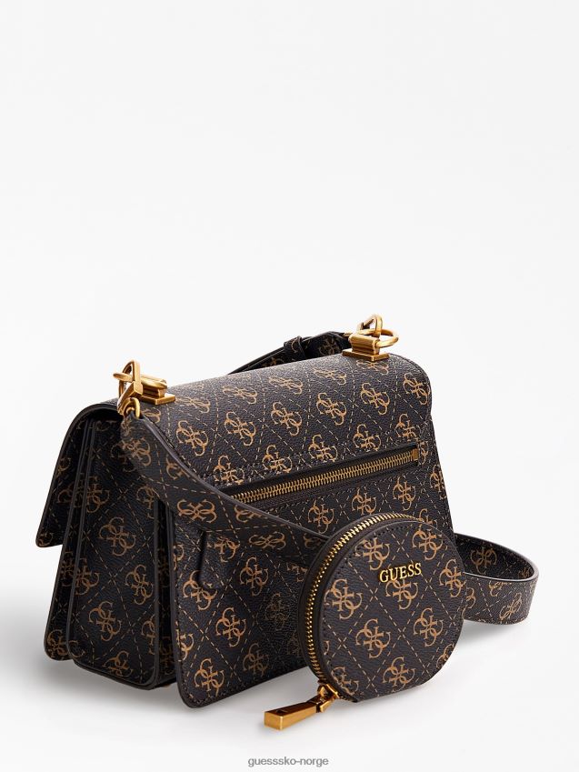 Guess alexie 4g logo mini crossbody bag brun brun unisex F0LJ805044