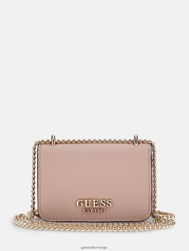 Guess alexie saffiano mikro crossbody veske rosa rosa unisex F0LJ803327