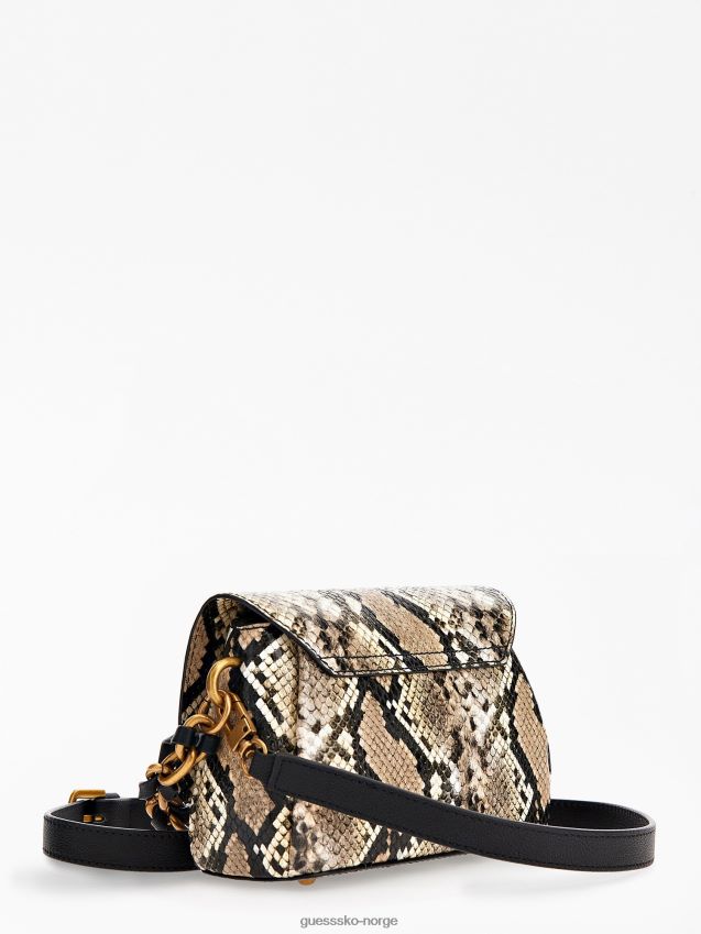 Guess alva python-print mini crossbody multi beige multi beige unisex F0LJ805195