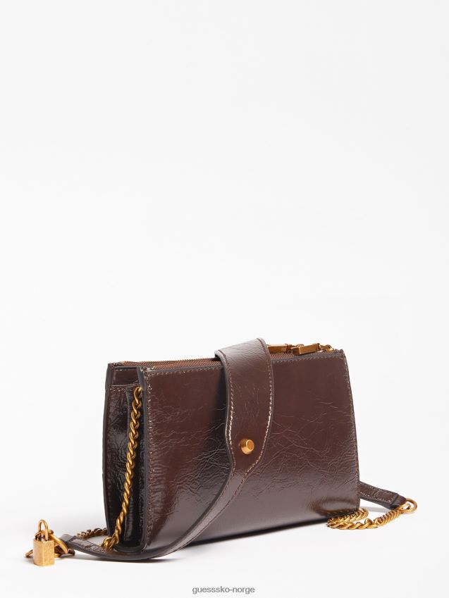 Guess amantea charm mini crossbody bag brun brun unisex F0LJ803484