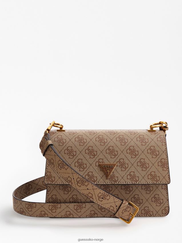 Guess beige alexie 4g-logo mini crossbody-veske beige unisex F0LJ805126