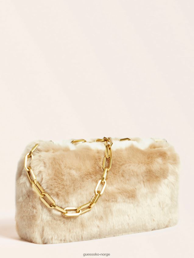 Guess beige helma imitert pels crossbody beige unisex F0LJ805184