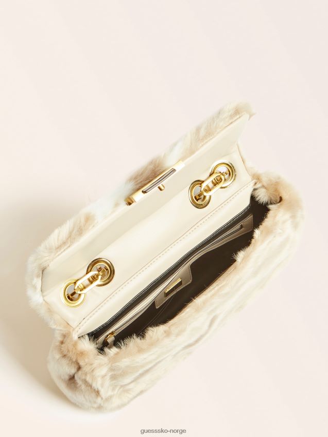 Guess beige helma imitert pels crossbody beige unisex F0LJ805184