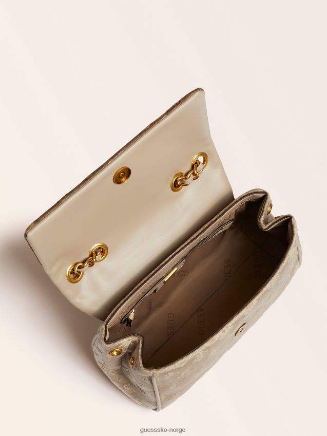 Guess beige kimi fløyel crossbody-veske beige unisex F0LJ805366