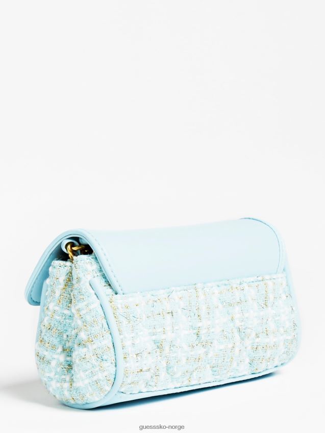 Guess blå danila tweed crossbody-veske blå unisex F0LJ802249