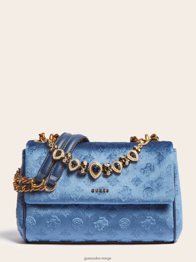 Guess blå kimi fløyel juvel crossbody blå unisex F0LJ805332