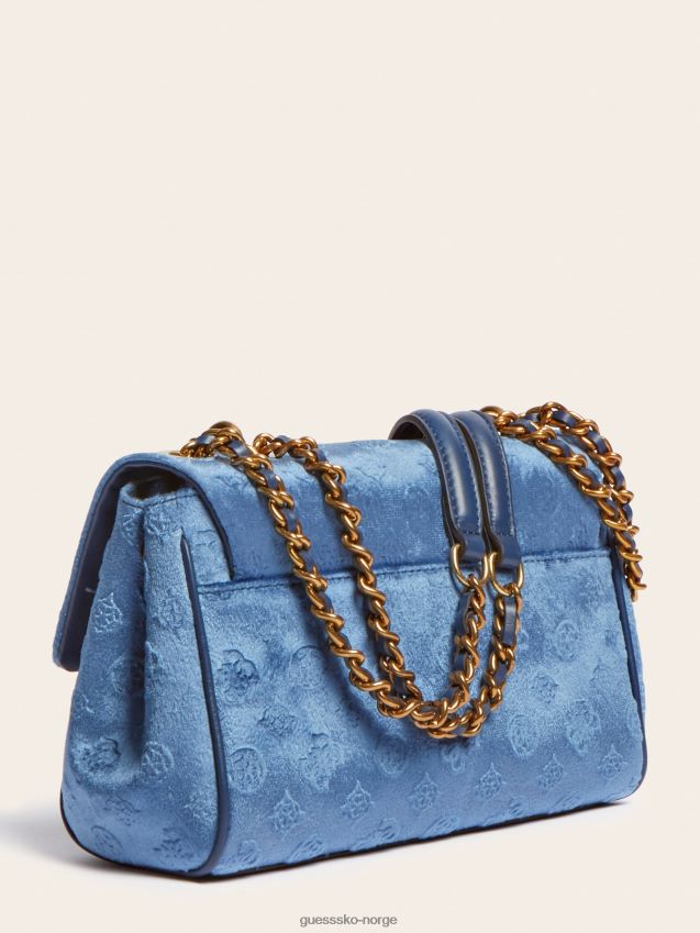 Guess blå kimi fløyel juvel crossbody blå unisex F0LJ805332