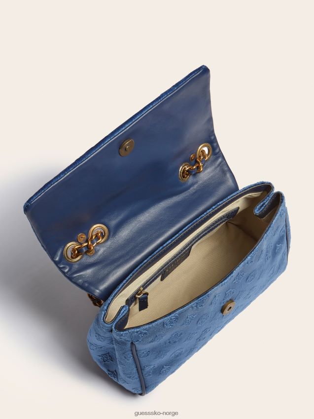 Guess blå kimi fløyel juvel crossbody blå unisex F0LJ805332