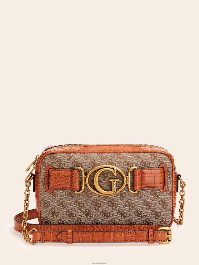 Guess brun aviana 4g-logo crossbody-veske brun unisex F0LJ805338