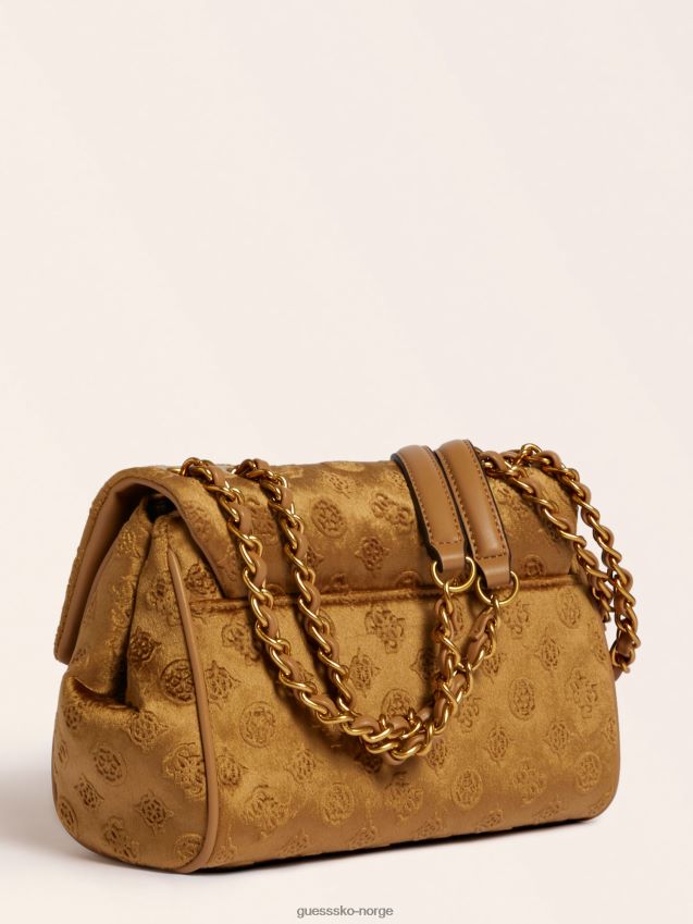 Guess brun kimi fløyels crossbody-veske brun unisex F0LJ805316