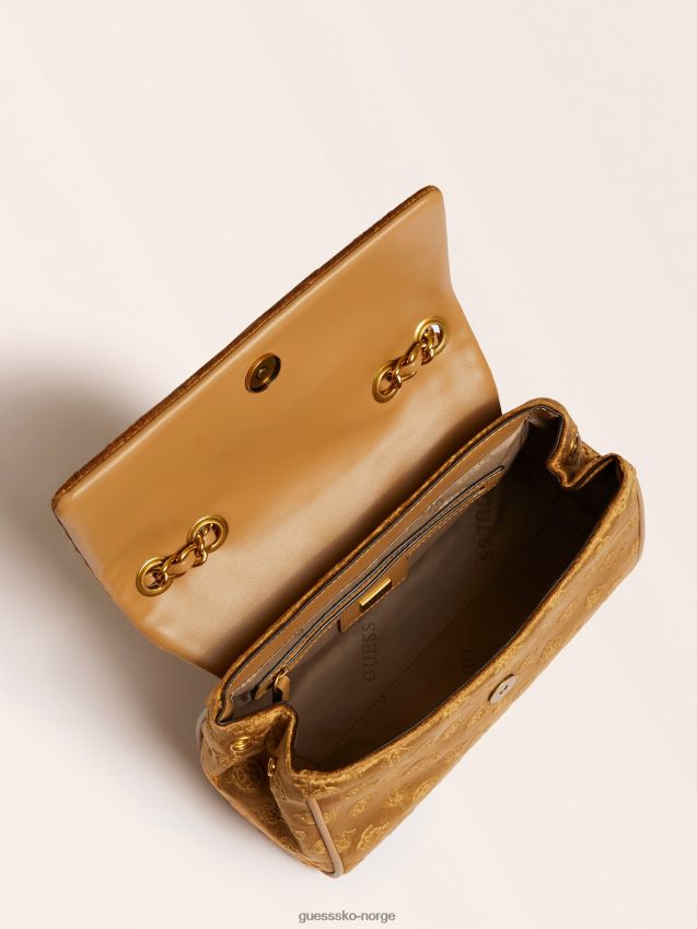 Guess brun kimi fløyels crossbody-veske brun unisex F0LJ805316