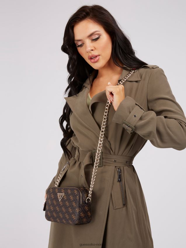 Guess brun noelle 4g-logo mini crossbody-veske brun unisex F0LJ805089