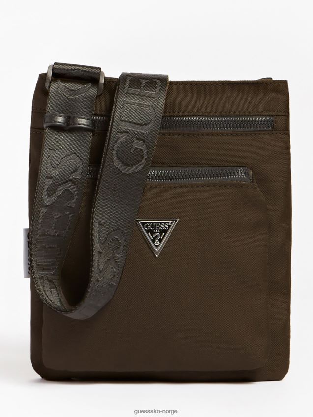Guess brun vice-logo trekant mini crossbody brun unisex F0LJ801224