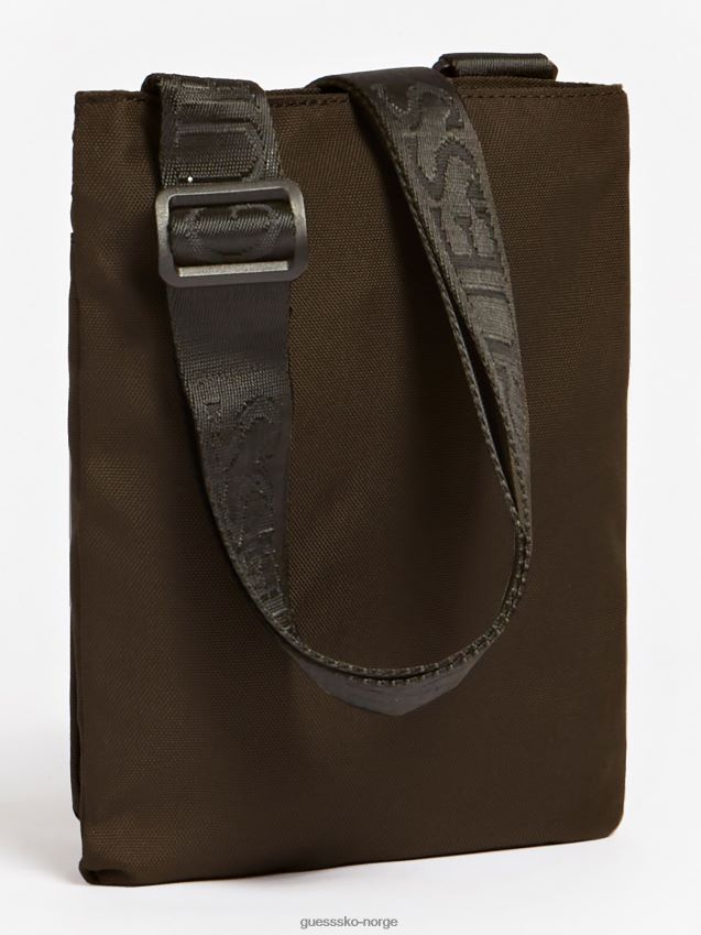 Guess brun vice-logo trekant mini crossbody brun unisex F0LJ801224