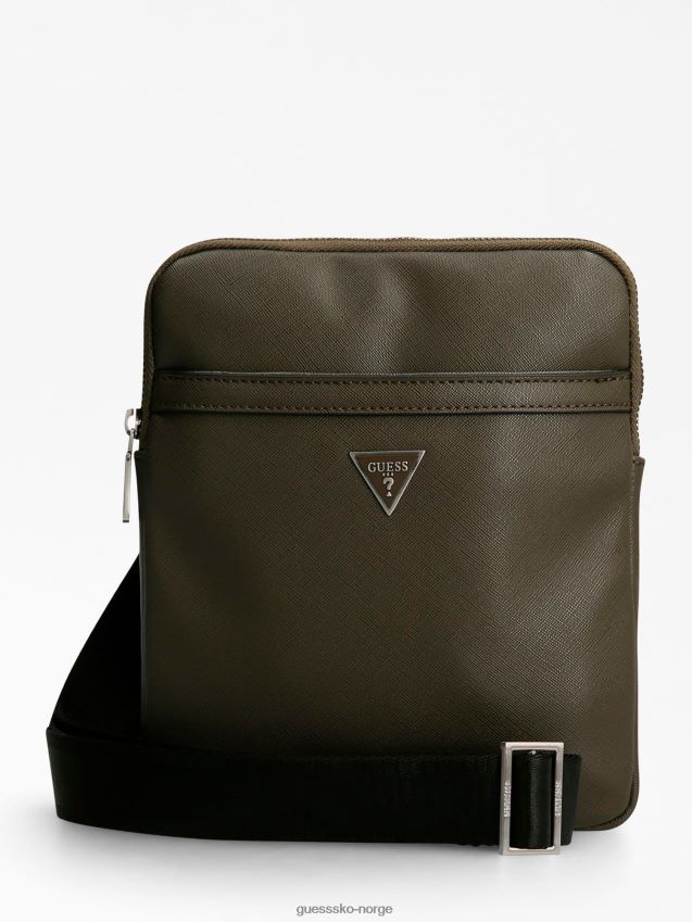 Guess certosa saffiano mini crossbody bag grå grå unisex F0LJ80403