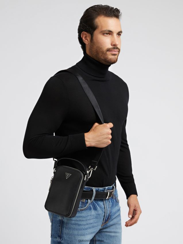 Guess certosa saffiano mini crossbody bag svart svart unisex F0LJ80471