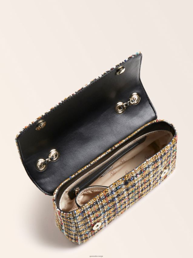Guess cessily tweed crossbody bag brun multi brun multi unisex F0LJ803805