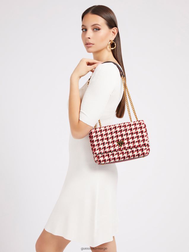 Guess cessily tweed crossbody bag svart svart unisex F0LJ803109