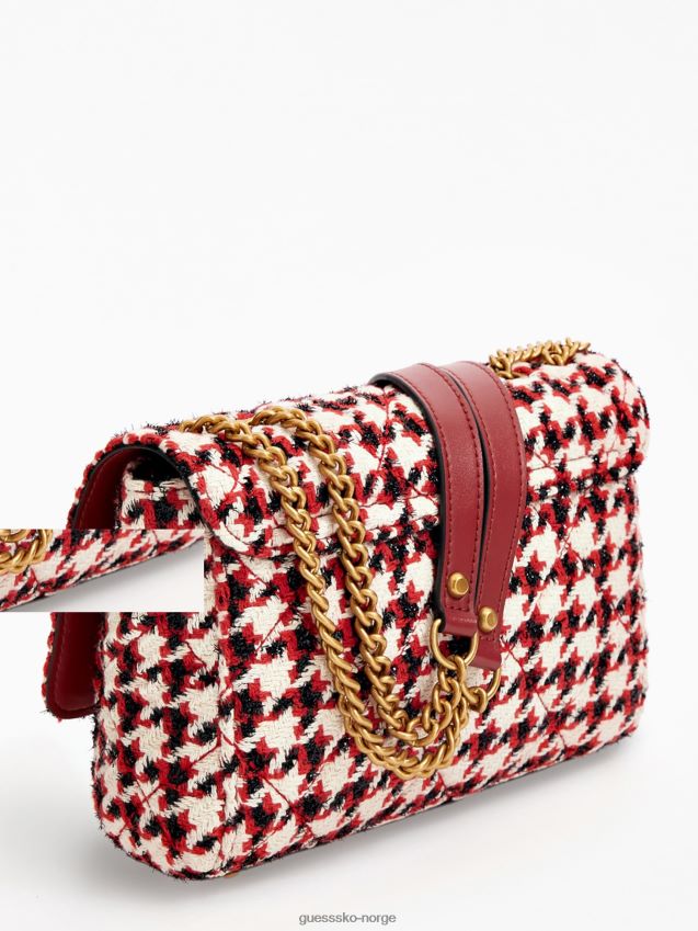 Guess cessily tweed crossbody bag svart svart unisex F0LJ803109