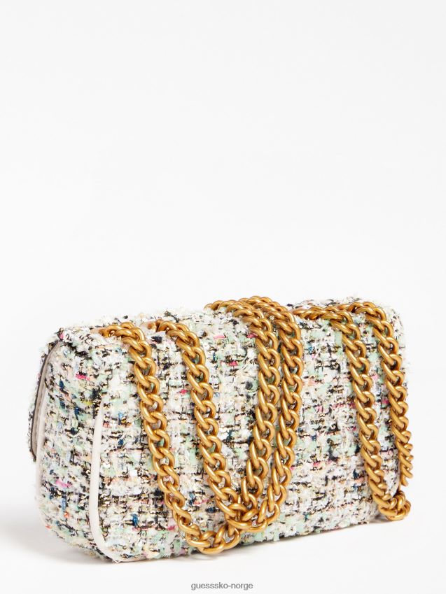 Guess cessily tweed micro crossbody bag gull gull unisex F0LJ803100