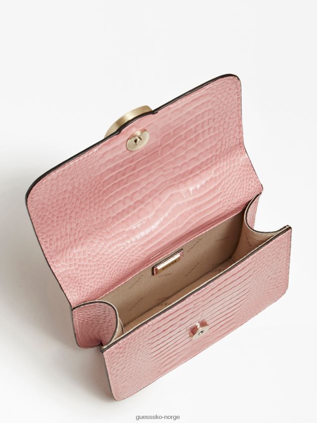 Guess corily krokodilletrykt crossbody-veske, rosa rosa unisex F0LJ806183