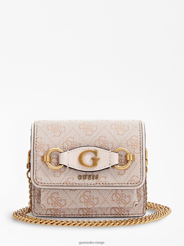 Guess cream izzy 4g logo micro crossbody bag krem unisex F0LJ803442