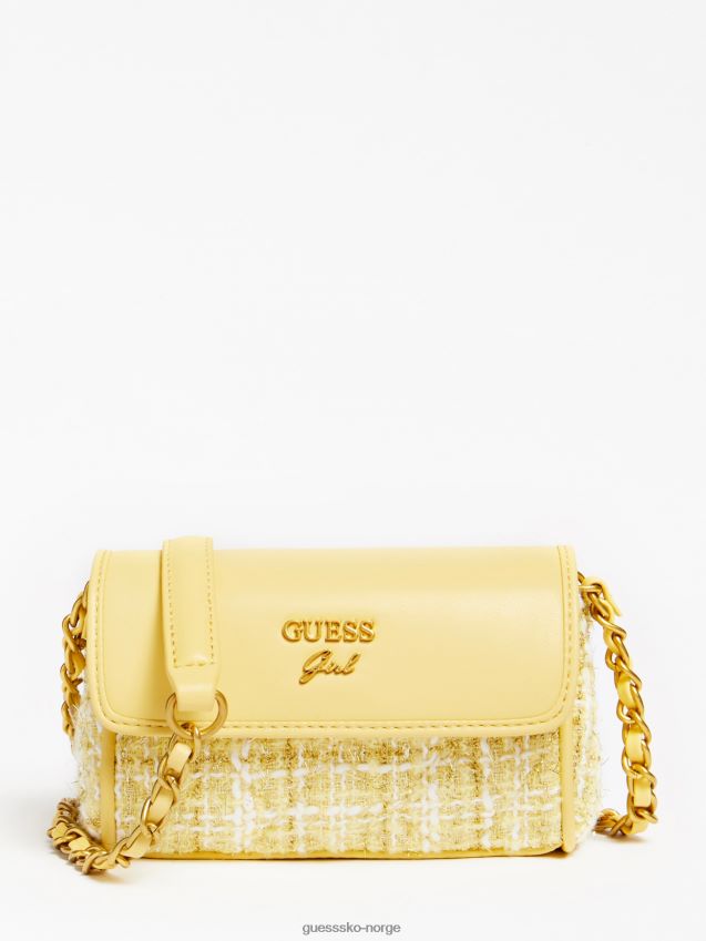 Guess danila tweed crossbody bag sitron sitron unisex F0LJ802359