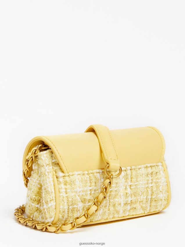 Guess danila tweed crossbody bag sitron sitron unisex F0LJ802359