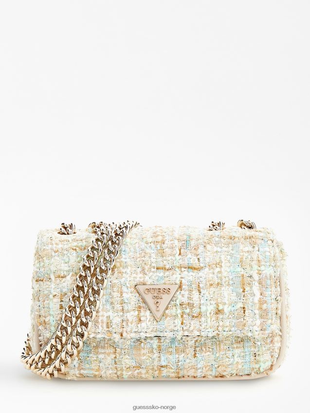 Guess gnist tweed mini crossbody blå blå unisex F0LJ805258