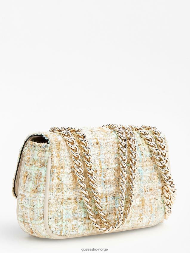 Guess gnist tweed mini crossbody blå blå unisex F0LJ805258