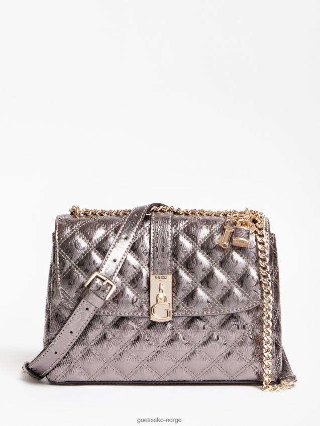 Guess grå gaia 4g crossbody-veske med logo grå unisex F0LJ804942