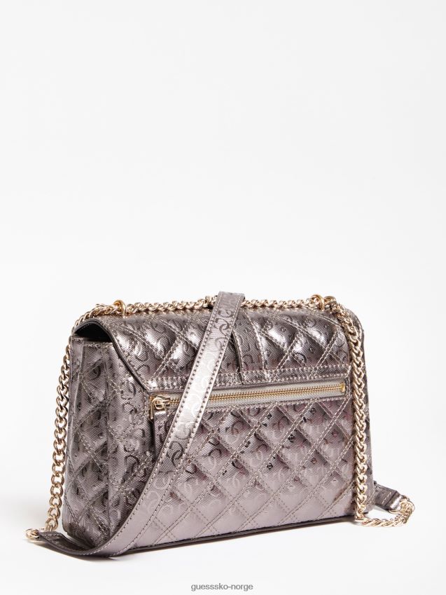 Guess grå gaia 4g crossbody-veske med logo grå unisex F0LJ804942