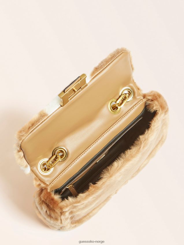 Guess grå helma imitert pels crossbody grå unisex F0LJ805414