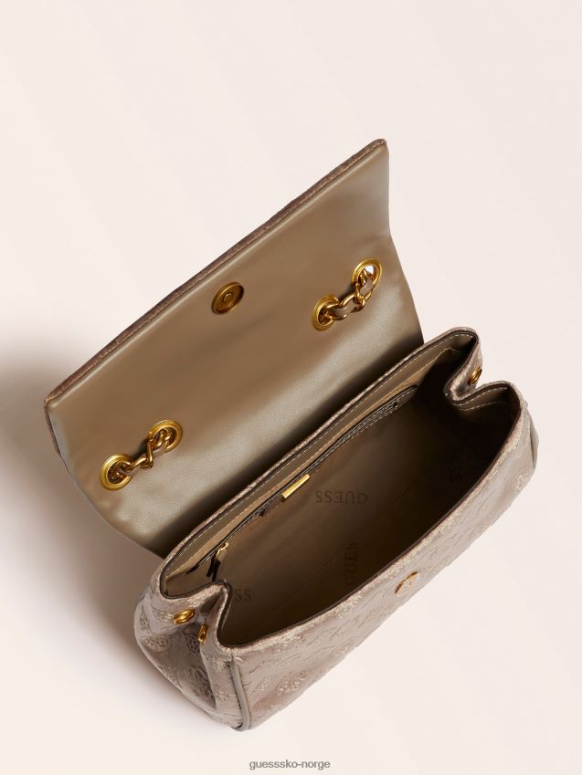 Guess grå kimi fløyel crossbody veske grå unisex F0LJ805154