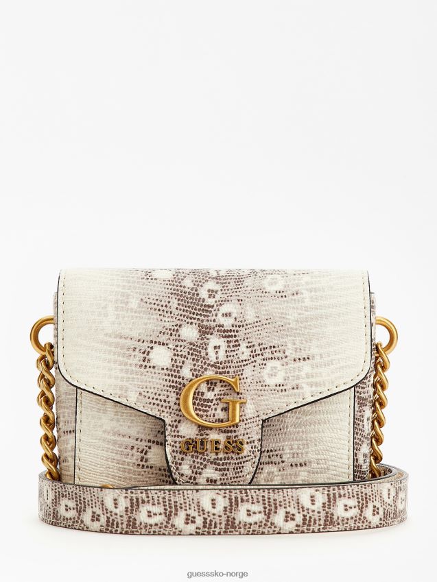 Guess grå multi shenny python-print mini crossbody grå multi unisex F0LJ805228