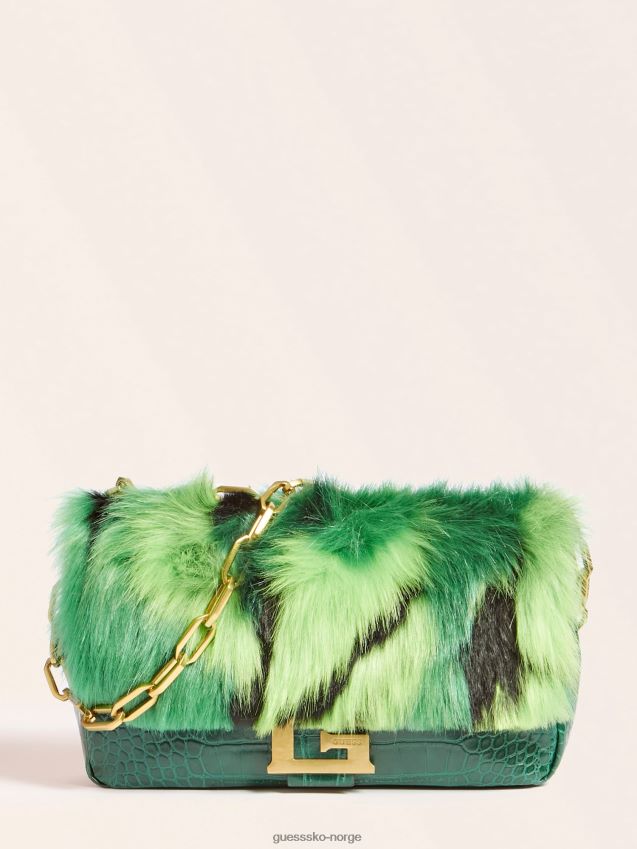 Guess grønn helma imitert pels crossbody grønn unisex F0LJ805344