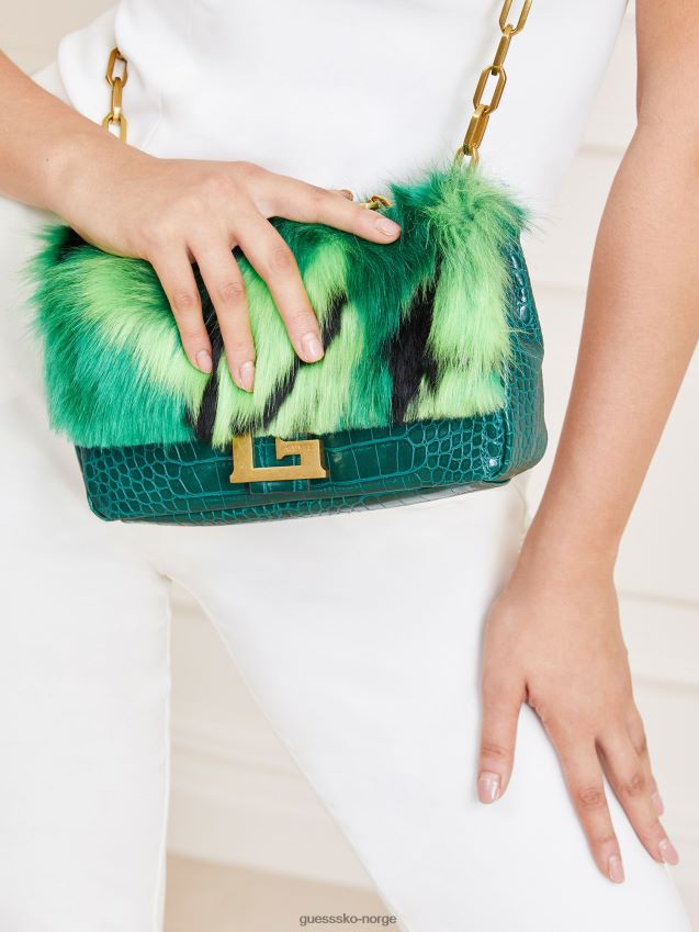 Guess grønn helma imitert pels crossbody grønn unisex F0LJ805344